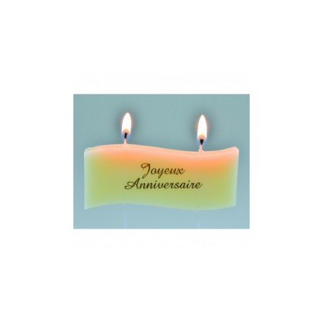 BOUGIE VAGUE IVOIRE "JOYEUX ANNIVERSAIRE"
