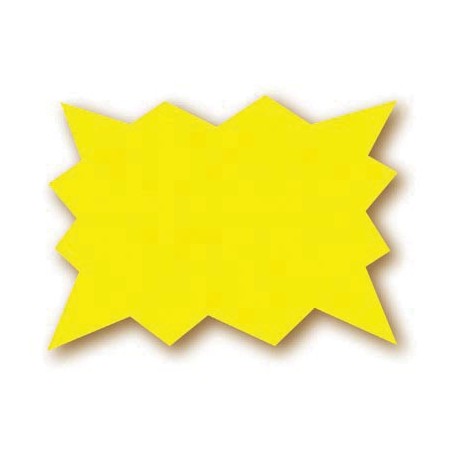 ETIQUETTE FLUO ECLATES JAUNES  7 X 5 CM LE PQT DE 50