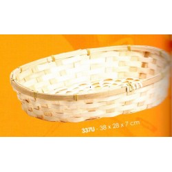 CORBEILLE OVALE BAMBOU NATUREL 38 X 28 X 7