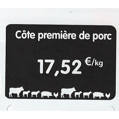 ETIQUETTE TOUT COMPRIX BOUCHERIE PVC ARDOISE LE PQT DE 10