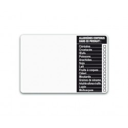 ETIQUETTE PVC BLANC TOUT COMPRIX-ALLERGENES 10.5 X 7  PQT DE 10