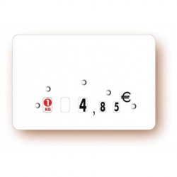 ETIQUETTE PVC BLANC 75/100 eme  10.5 x 7 cm  LE PQT DE 10