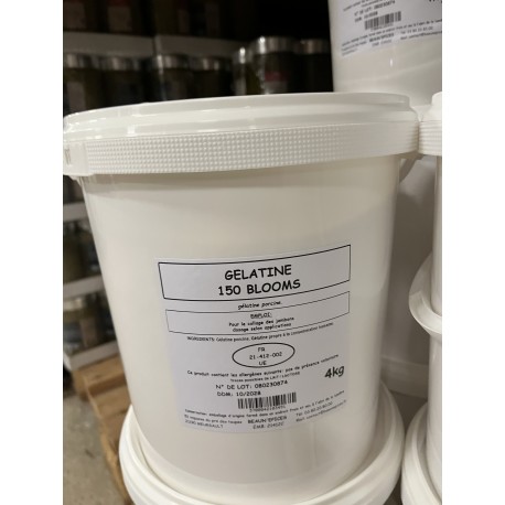 GELATINE 150 BLOOMS LE SEAU DE  4 KG