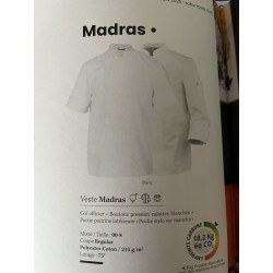 VESTE BLANCHE MANCHE COURTE MADRAS